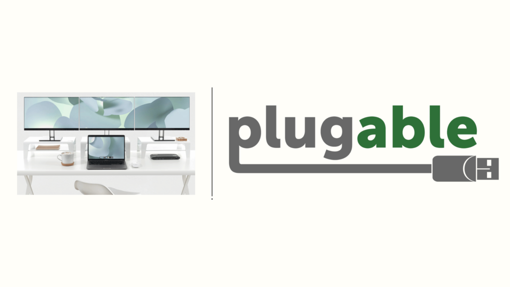 plugable logo and a docking station