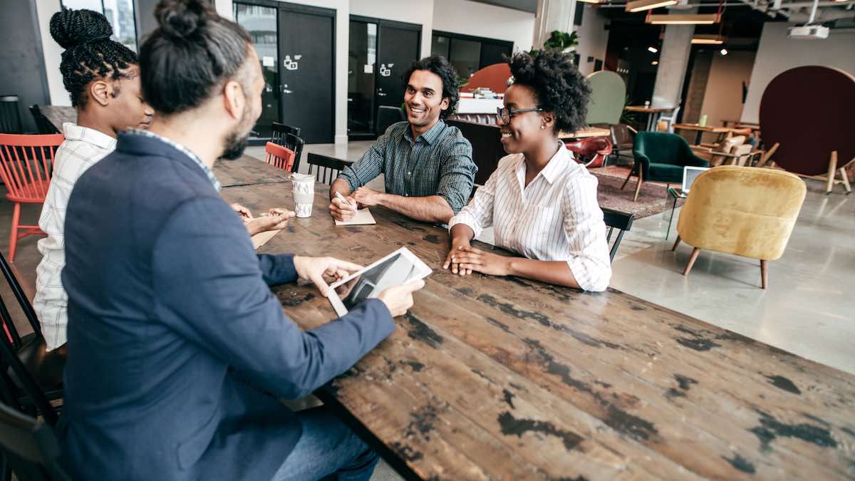 Work team in a meeting