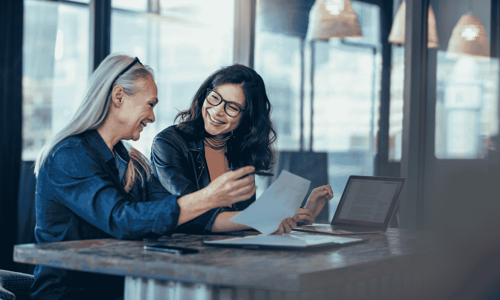 two women having a business meeting